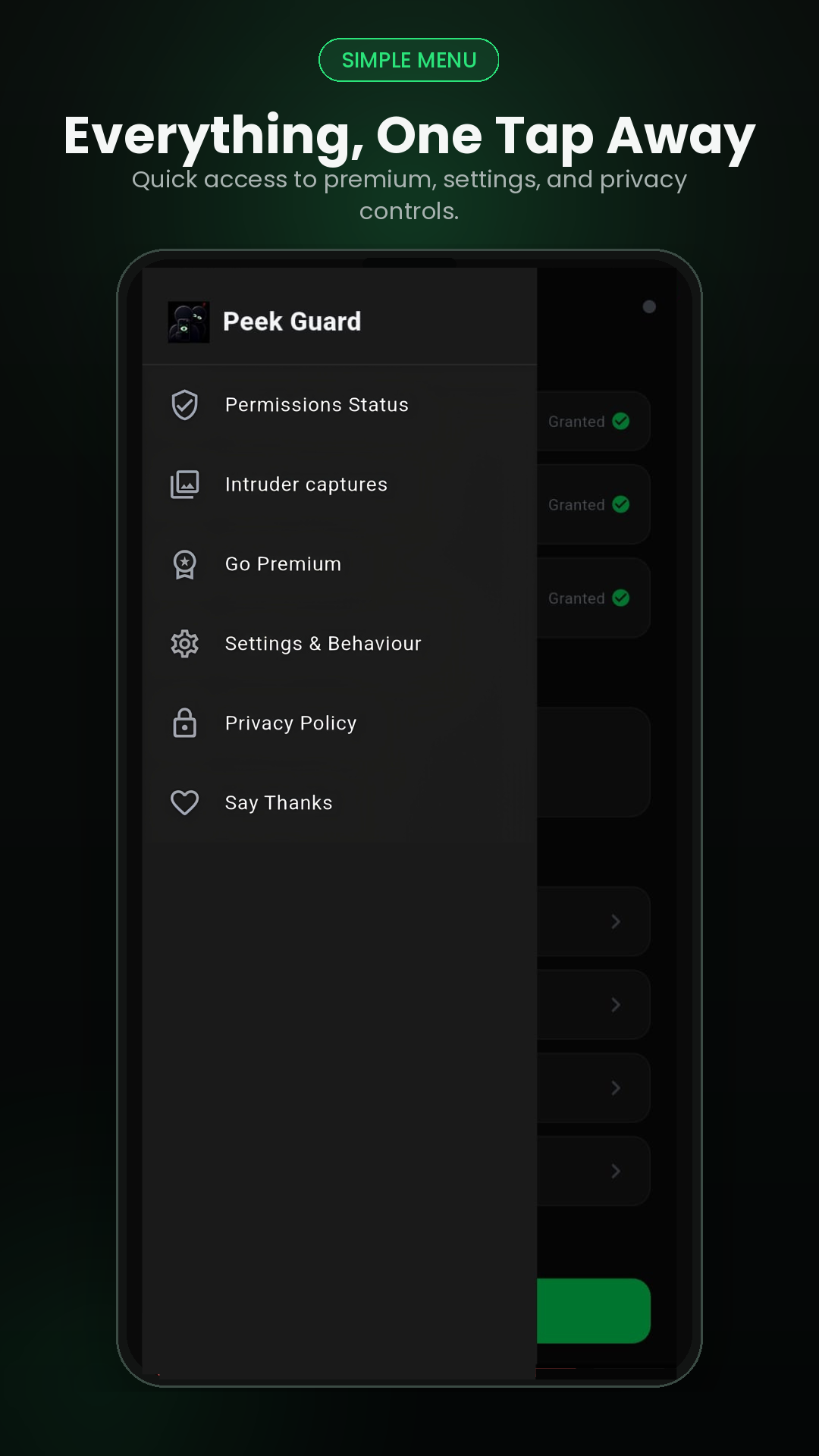 Peek Guard privacy alert feature